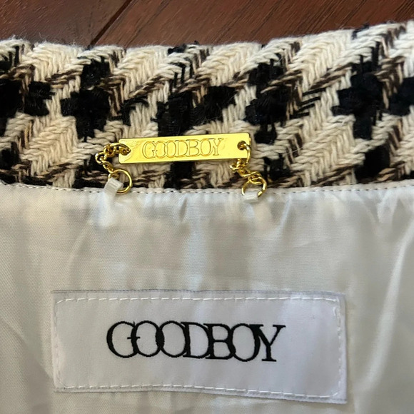 Goodboy Tweed Jacket Black & White fully lined one size like new - Picture 6 of 14